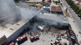 Traktör fabrikasında yangın